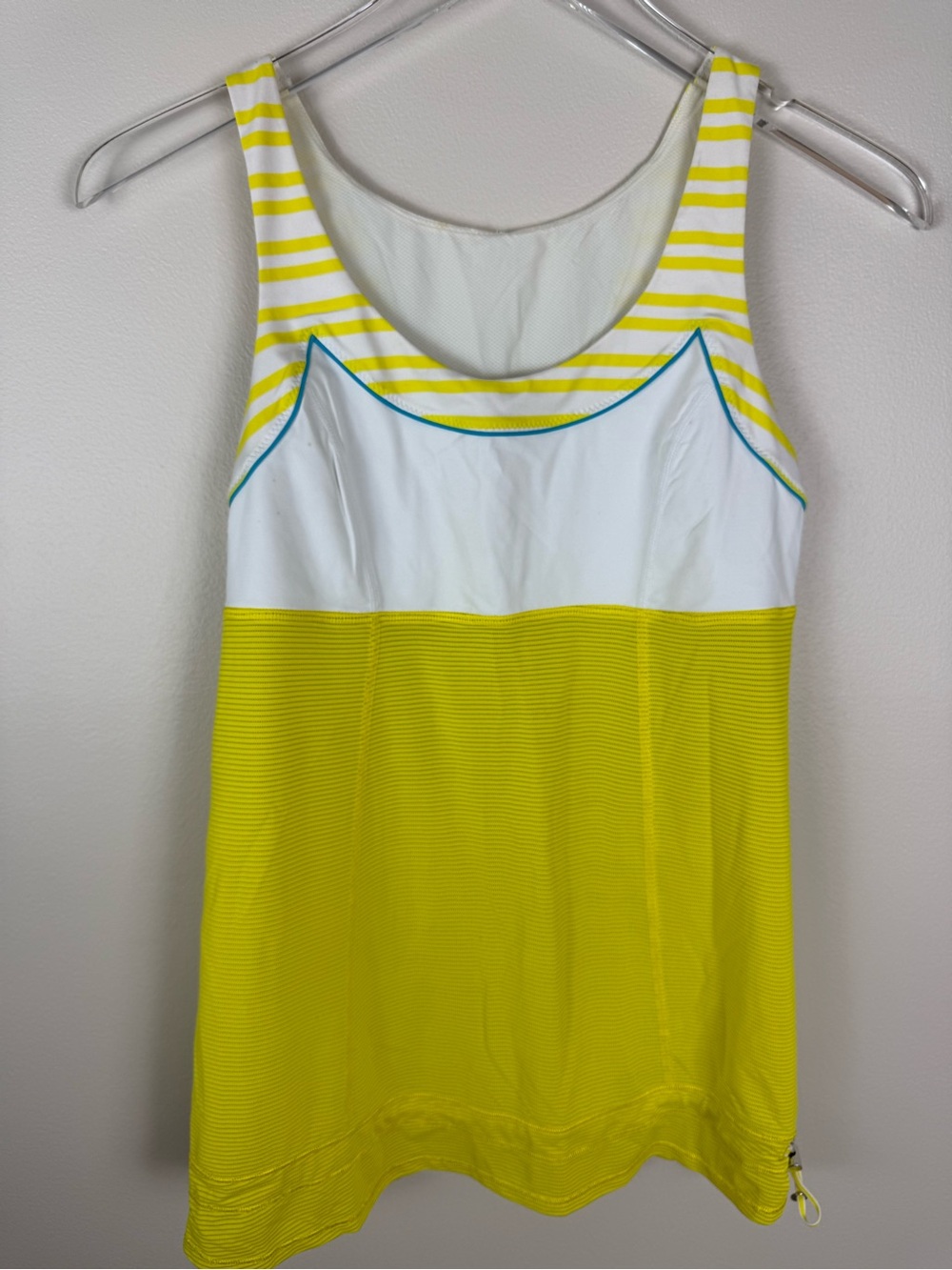LULULEMON Yellow Striped TaTa Topper Tank